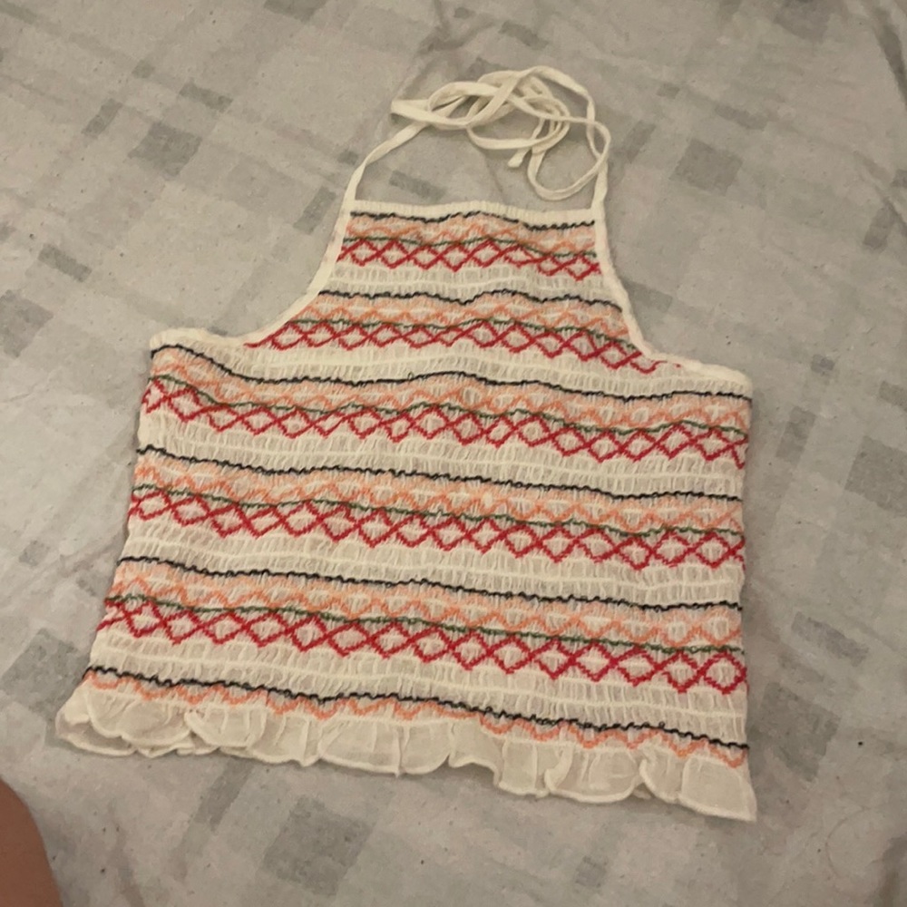 American eagle stitched crop cami